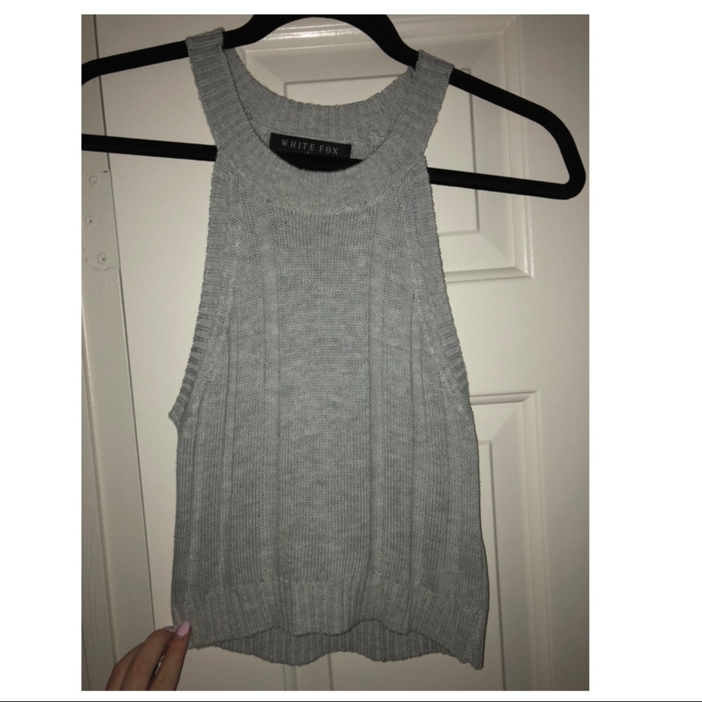 Grey high neck crop top~ never worn~